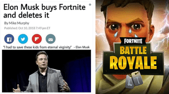 al parecer elon musk ha comprado fortnite y lo ha eliminado por completo el hecho se ha veul - elon fortnite twitter